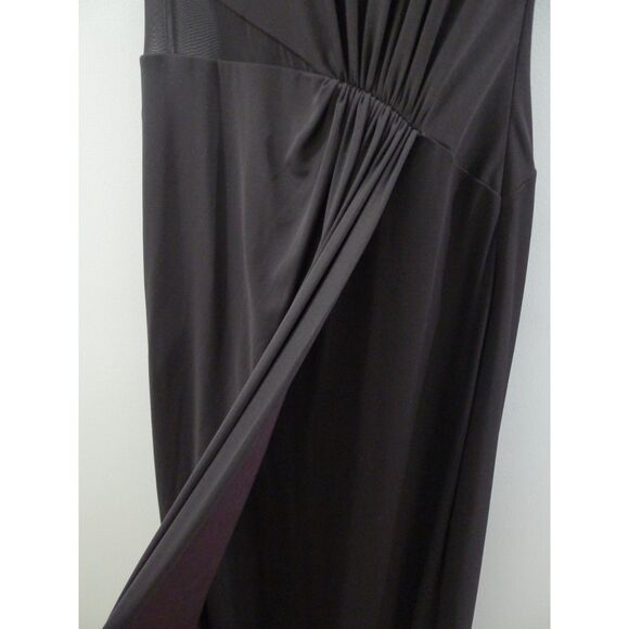 Halston Heritage Sheer Panel High Neck Gown - Black 12 - Picture 7 of 13